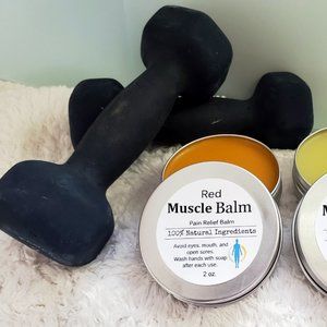 Natural Muscle Balms Red | Sore Muscles | After work out relief | 2 oz / 60g